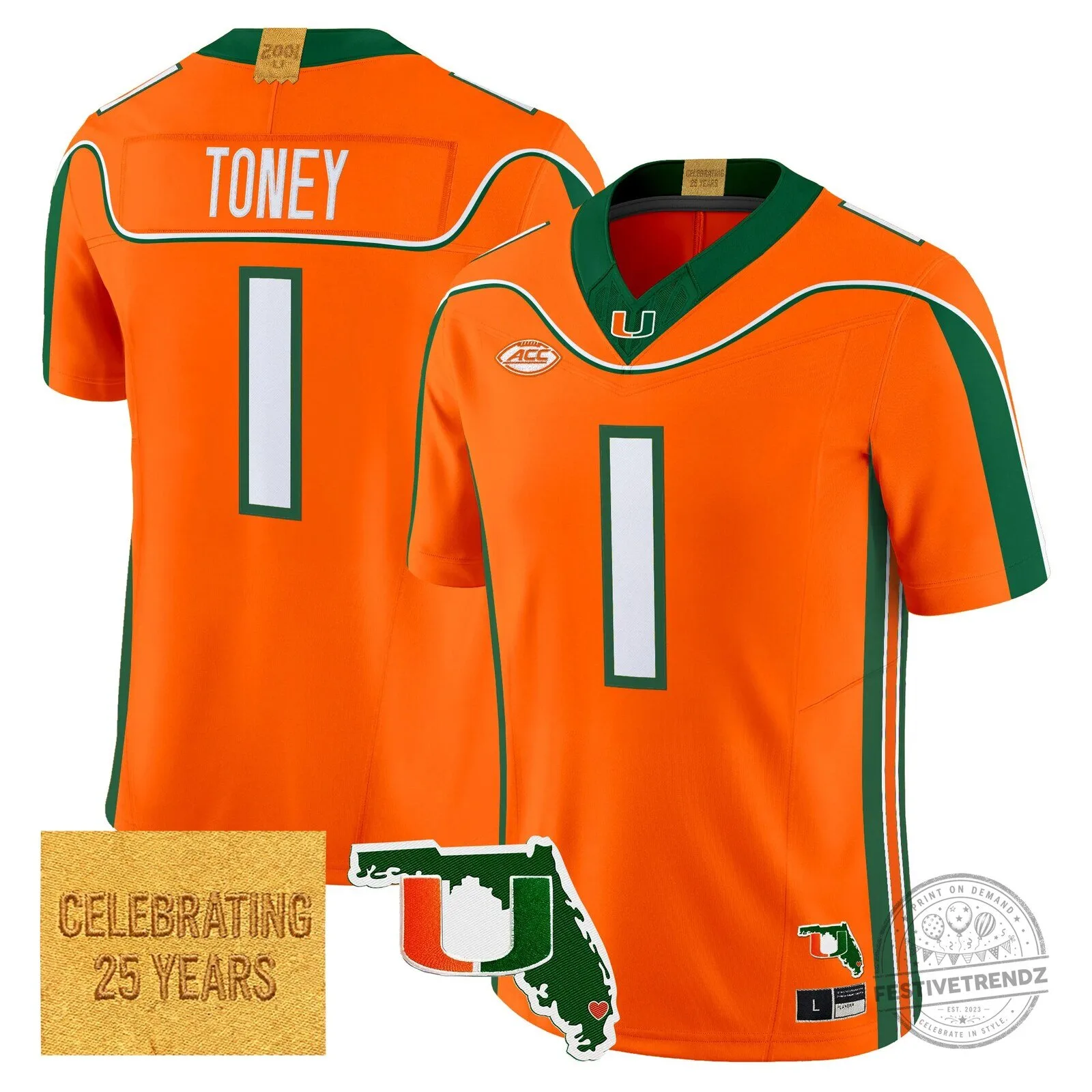 Limited Edition Throwback Vapor Football Jersey - Miami Hurricanes 2001