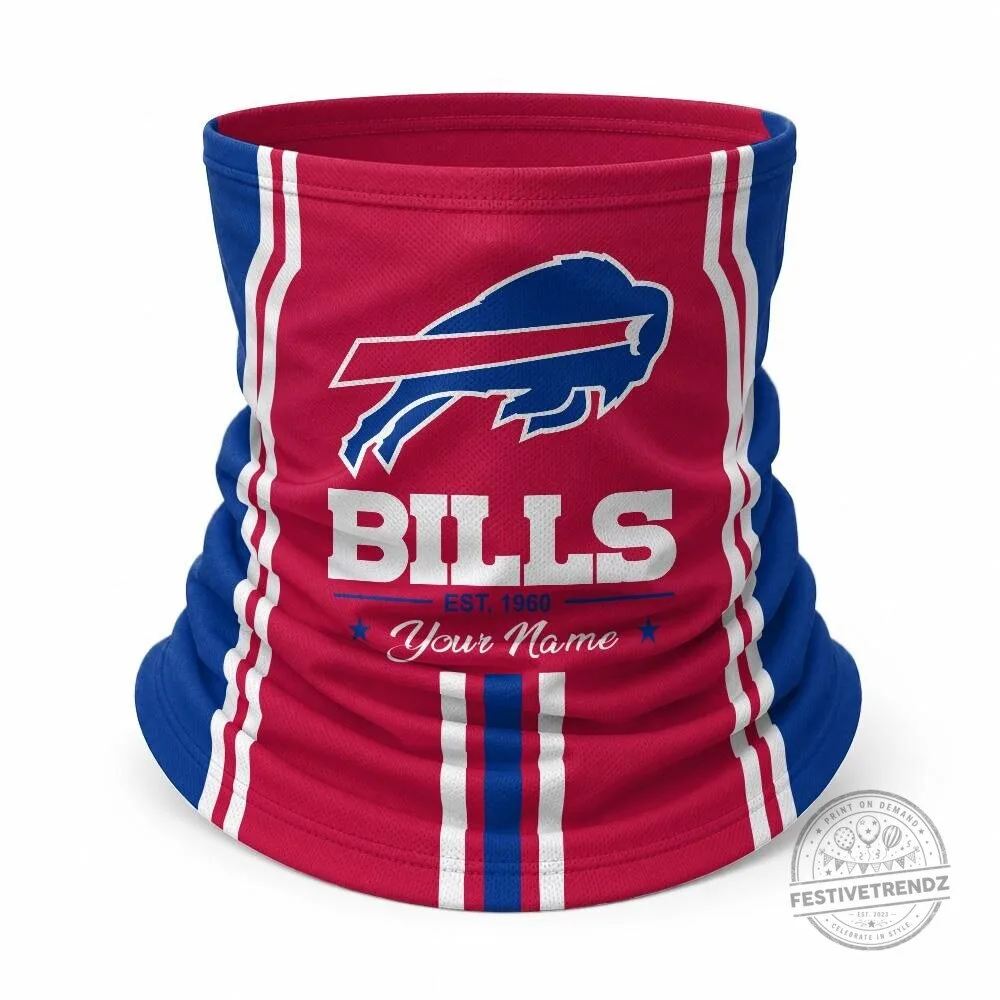 Buffalo Bills Custom Name Blue Baseball Cap Hat and Neck Gaiter Set 14 Buffalo Bills Custom Name Blue Baseball Cap Hat and Neck Gaiter Set