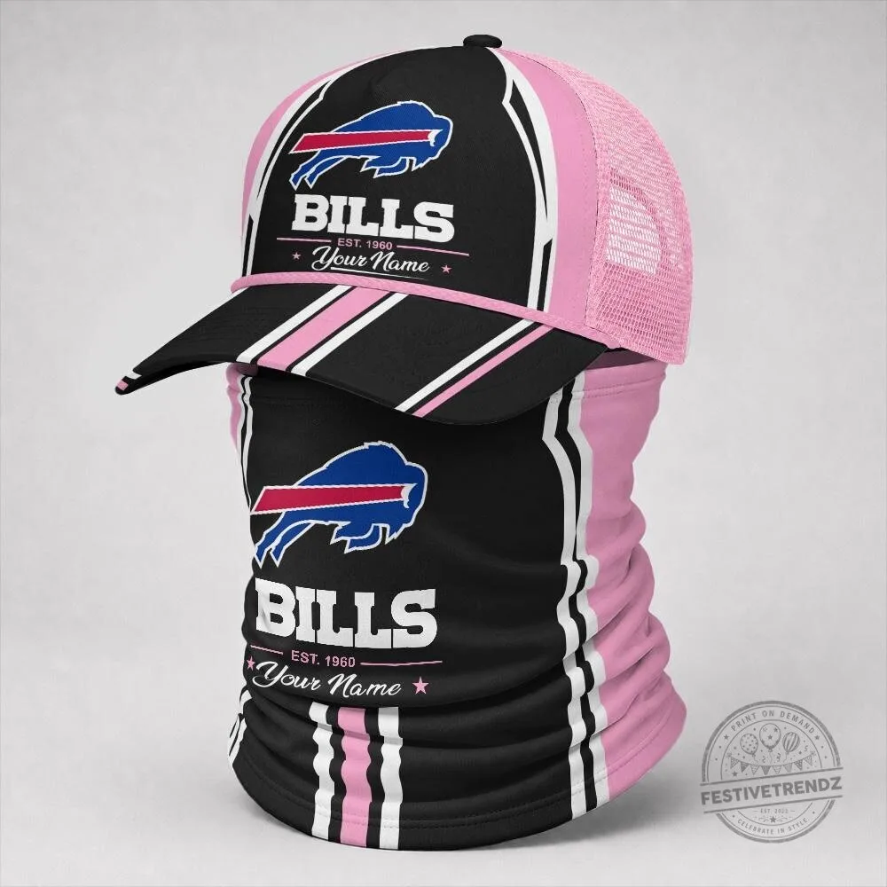 Buffalo Bills Custom Name Blue Baseball Cap Hat and Neck Gaiter Set 17 Buffalo Bills Custom Name Blue Baseball Cap Hat and Neck Gaiter Set
