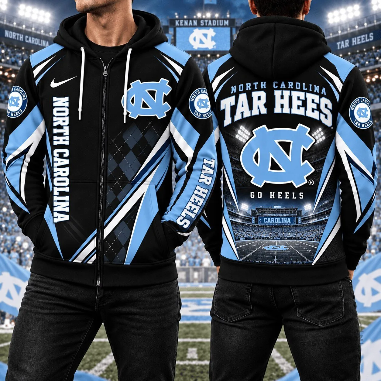 North Carolina Tar Heels Go Heels Full-Zip Hoodie