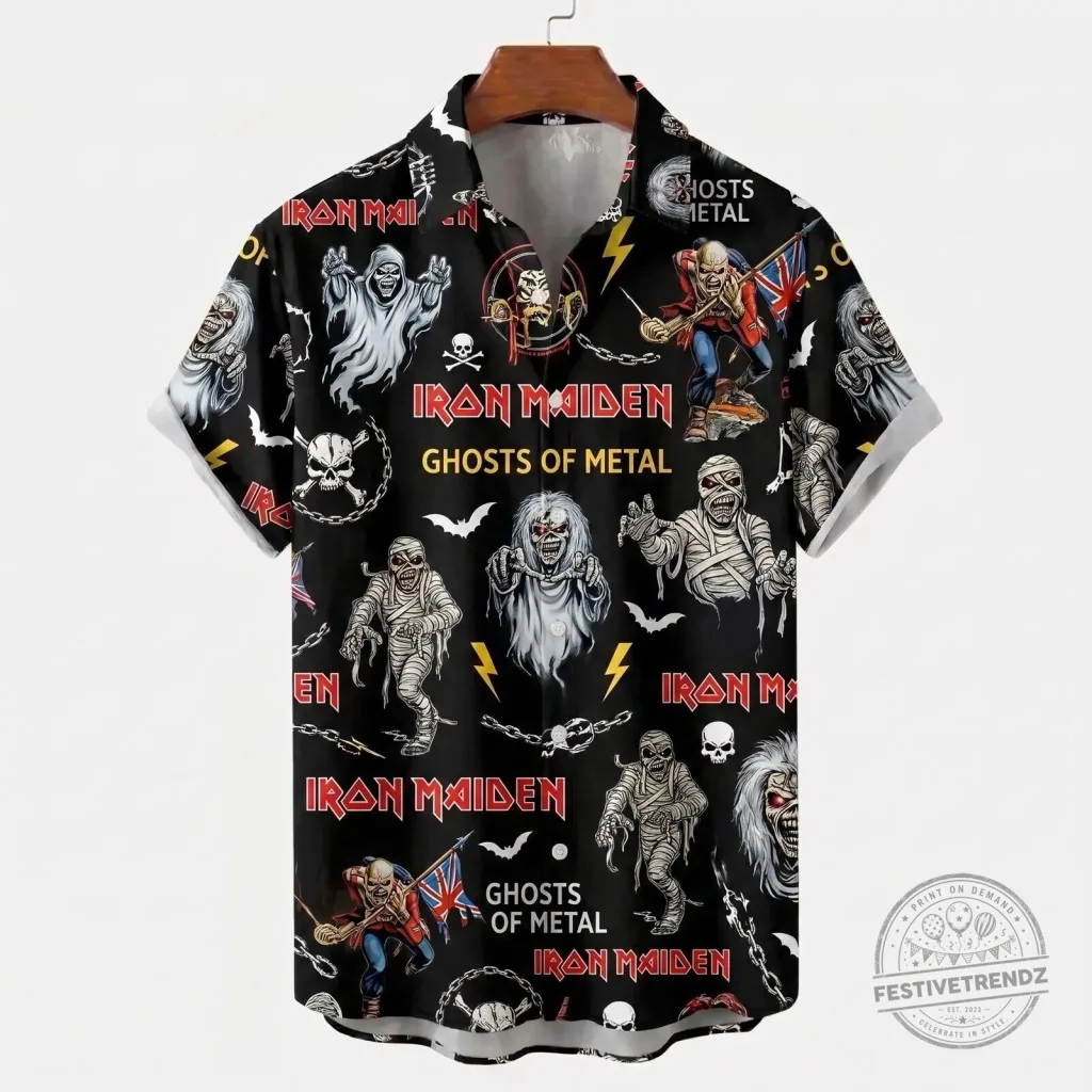 Iron Maiden Ghosts of Metal Halloween Hawaiian Shirt Iron Maiden Ghosts of Metal Halloween Hawaiian Shirt