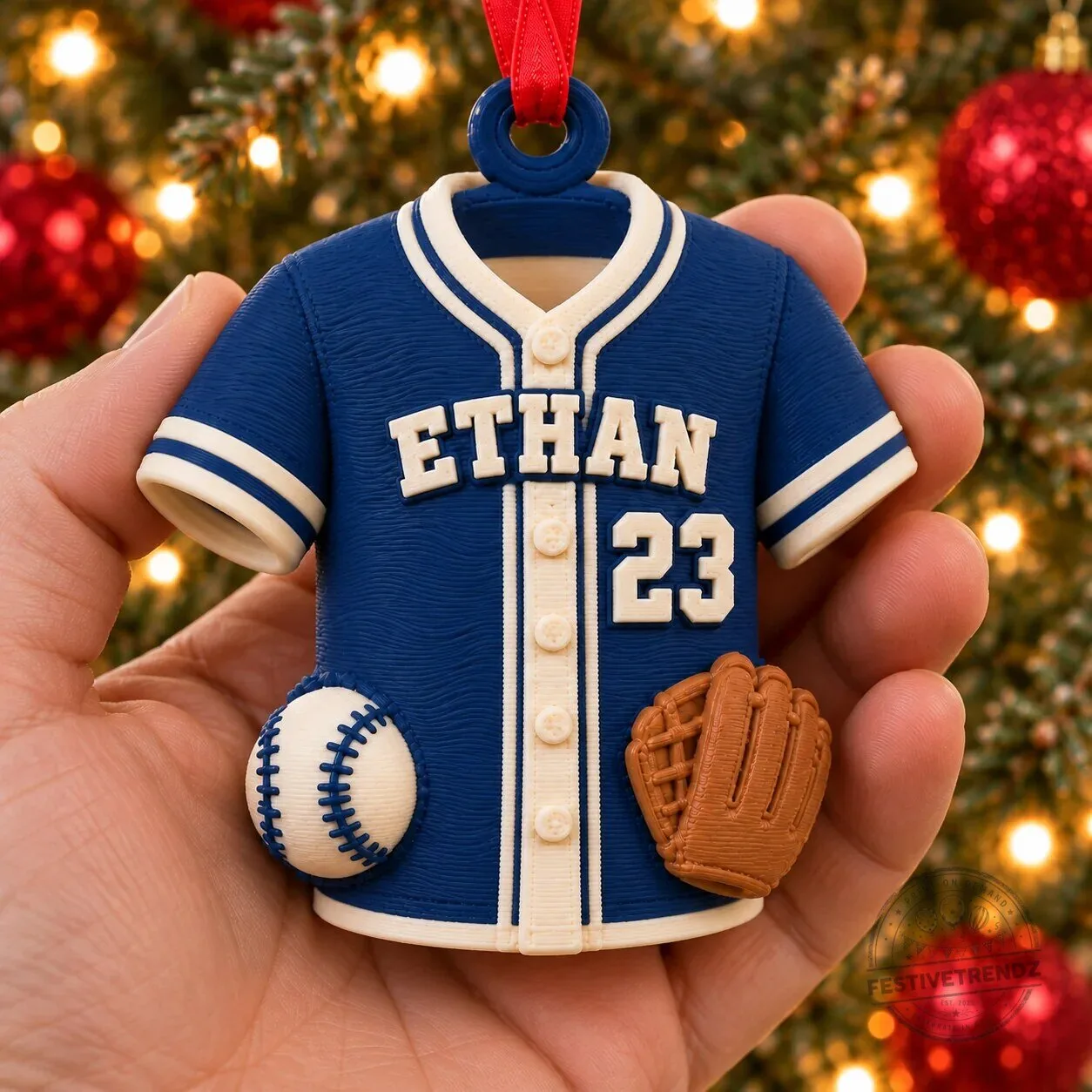 Personalized Baseball Jersey Christmas Tree Ornament Custom Name Number 5 Personalized Baseball Jersey Christmas Tree Ornament Custom Name Number