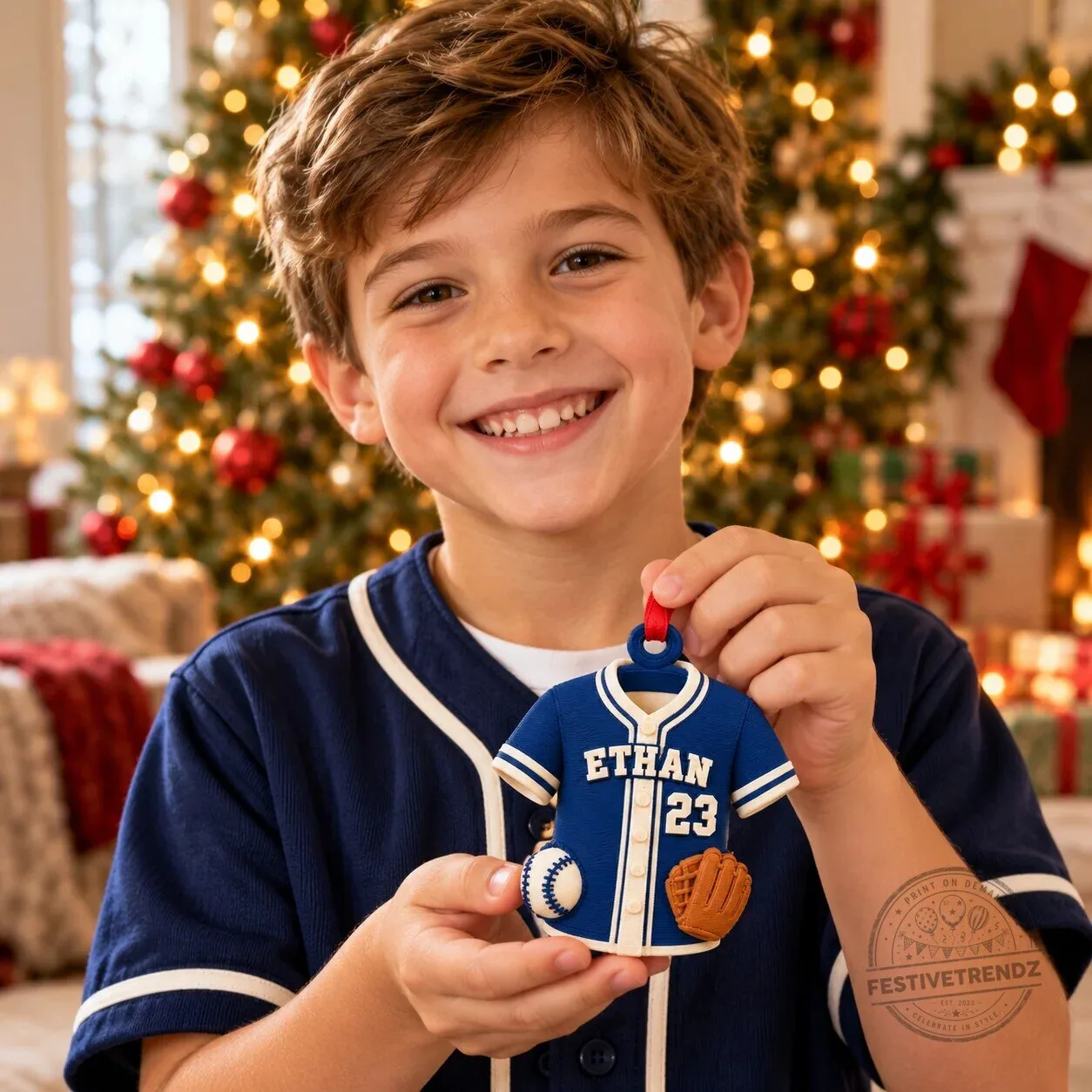 Personalized Baseball Jersey Christmas Tree Ornament Custom Name Number 6 Personalized Baseball Jersey Christmas Tree Ornament Custom Name Number