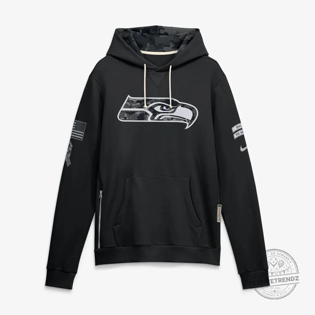 Seattle Seahawks Salute to Service Black Pullover Hoodie