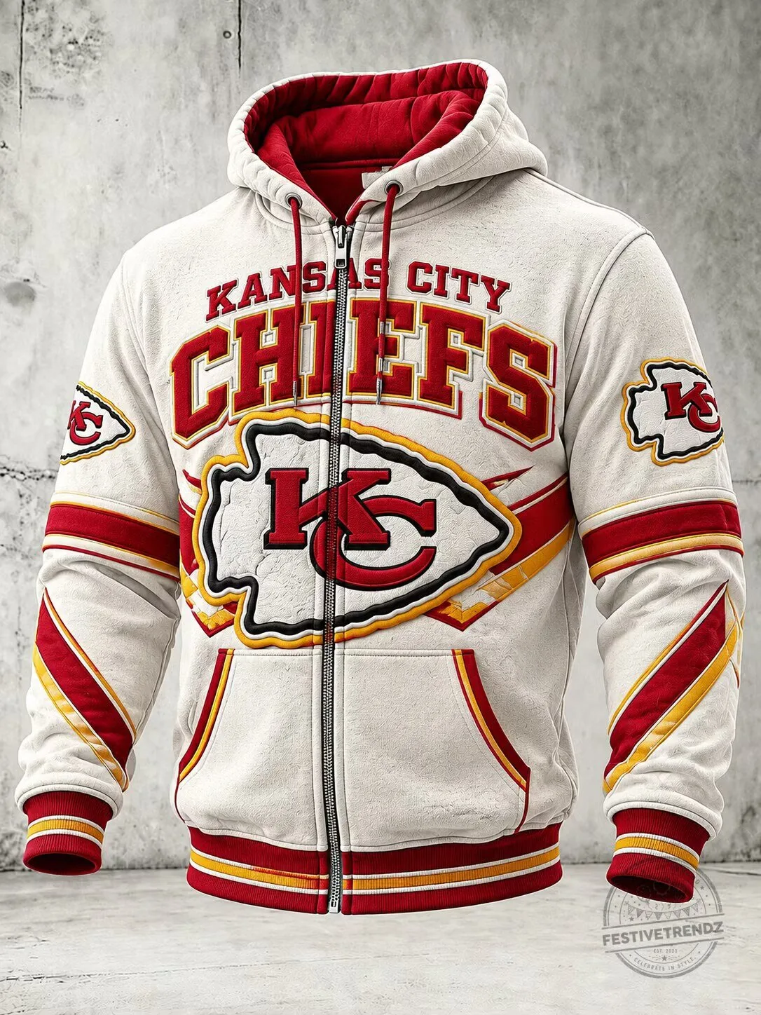 Kansas City Chiefs Football Team Logo Full-Zip Hoodie