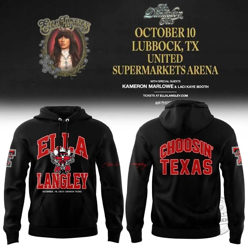 Ella Langley The Dandelion Tour Texas Tech Red Raiders Hoodie