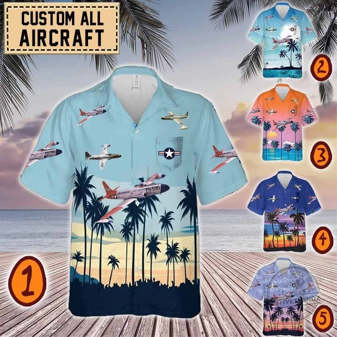 Lockheed P-80 Shooting Star Fighter Jet Plane Hawaiian Shirt