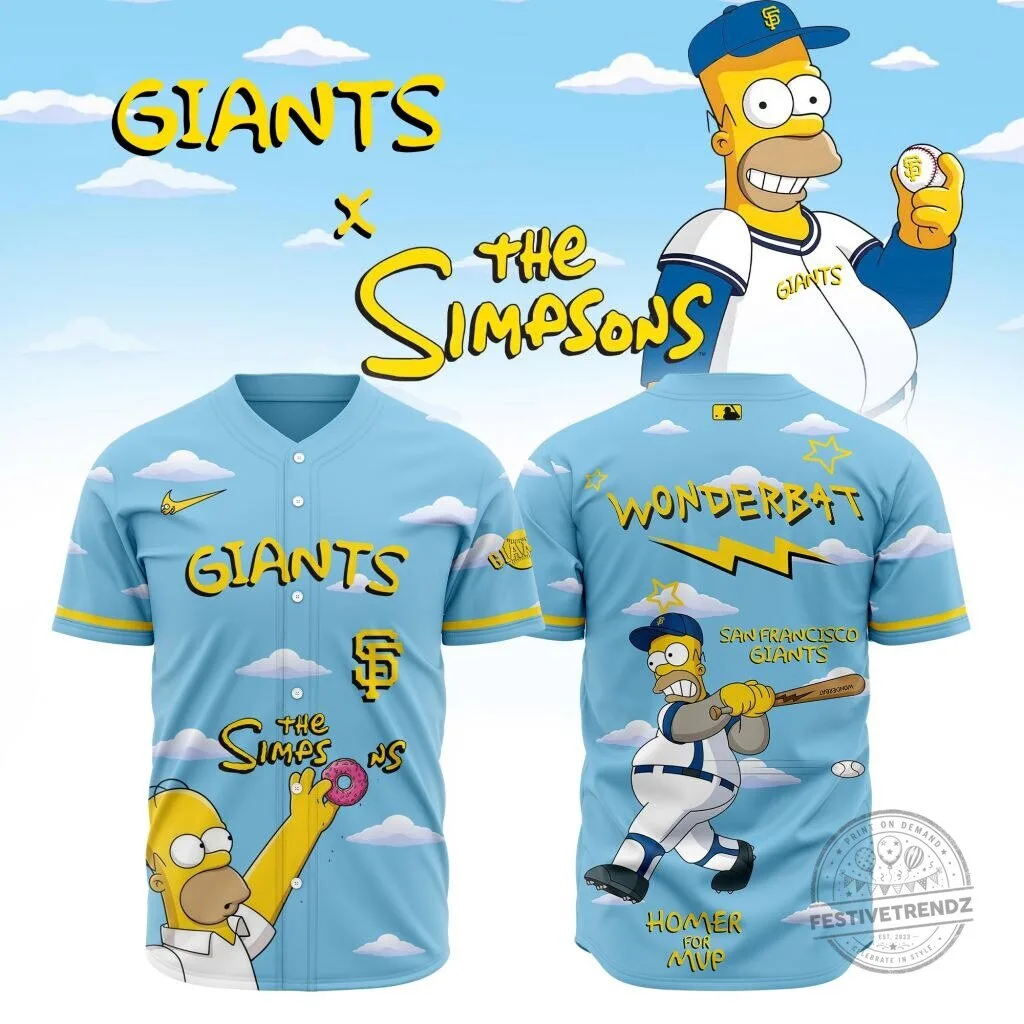 Homer Simpson Baseball Jersey from The Simpsons for San Francisco Giants Fans