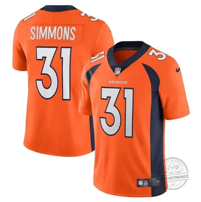 Justin Simmons Denver Broncos Orange Football Jersey