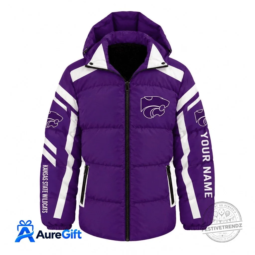 Kansas State Wildcats NCAA Custom Name Puffer Jacket