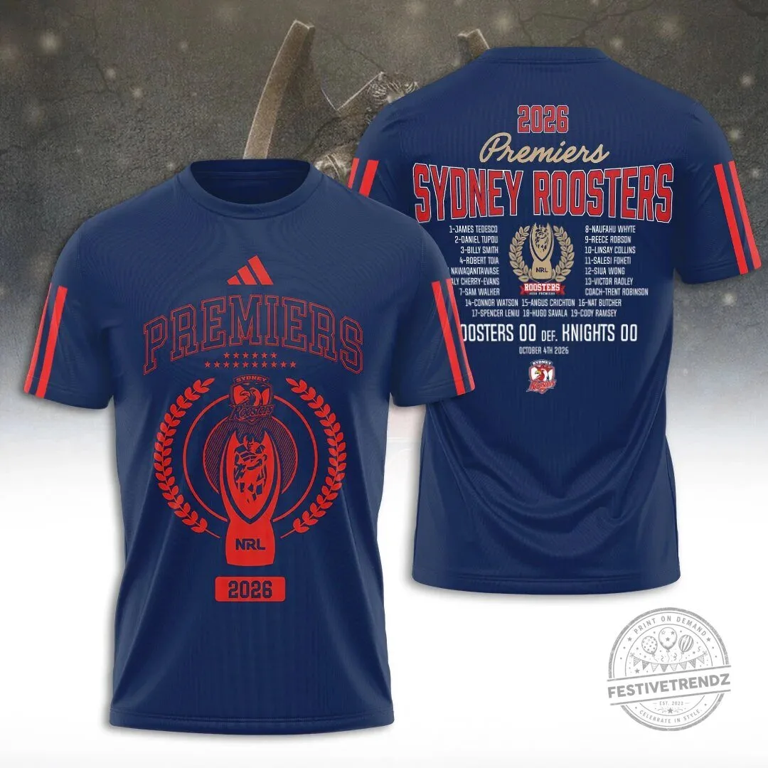 Sydney Roosters National Rugby League 2026 Premiers Championship T-Shirt