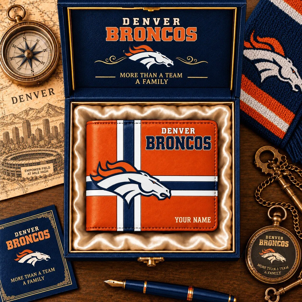 Denver Broncos NFL Football Team Personalized Wallet 1 Denver Broncos NFL Football Team Personalized Wallet