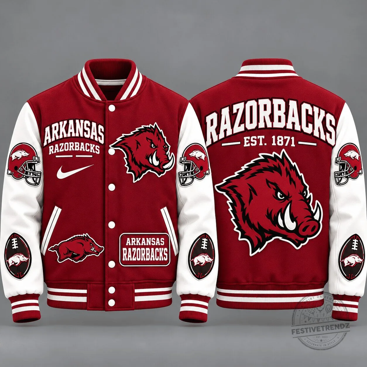 Arkansas Razorbacks Vintage Football Varsity Letterman Jacket