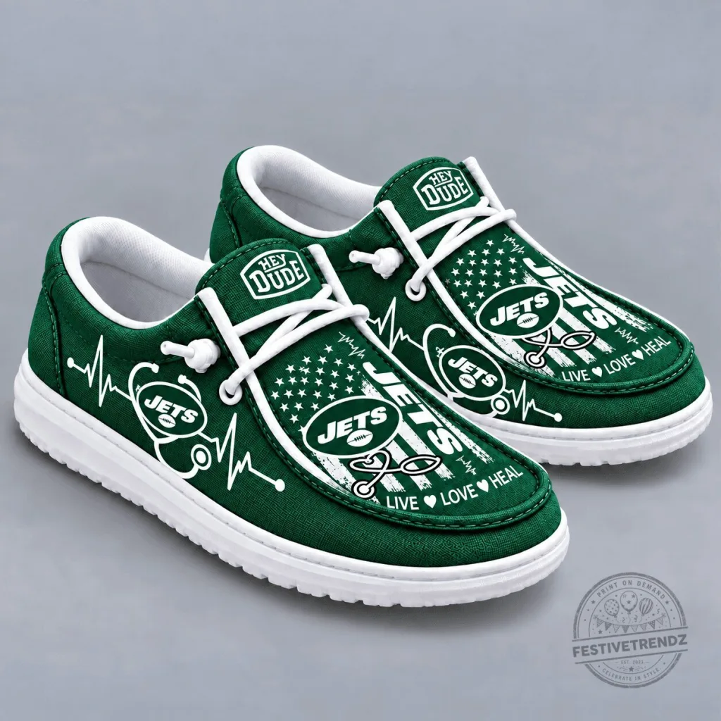 New York Jets Football Team Live Love Heal Shoes New York Jets Football Team Live Love Heal Shoes