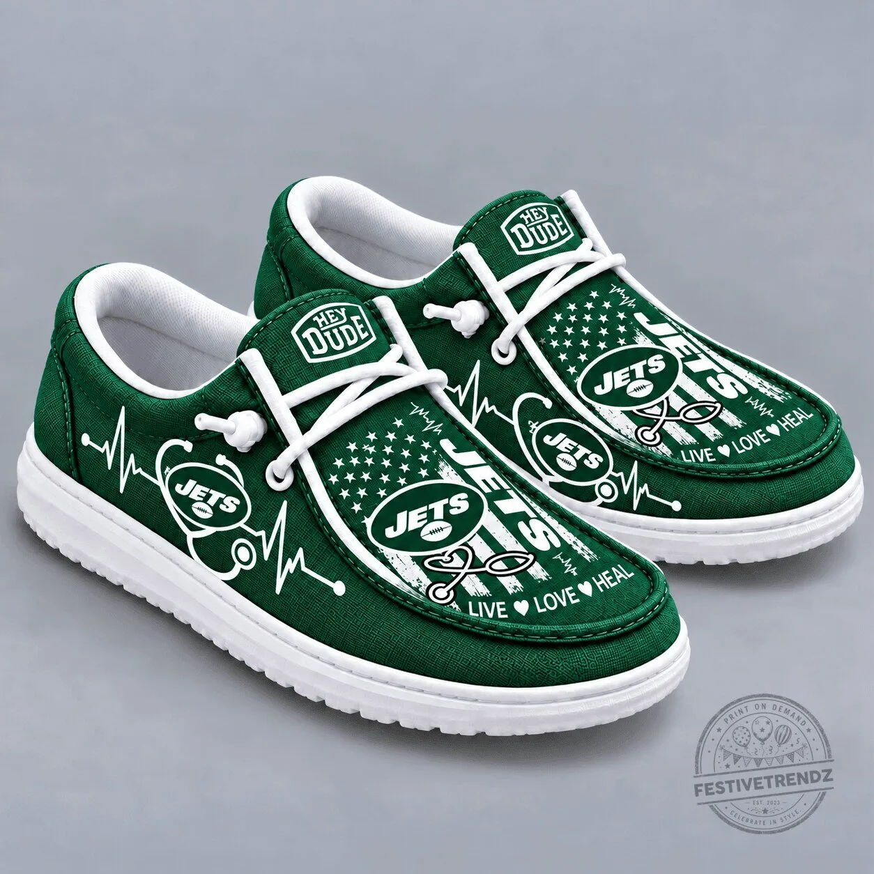 New York Jets Football Team Live Love Heal Shoes