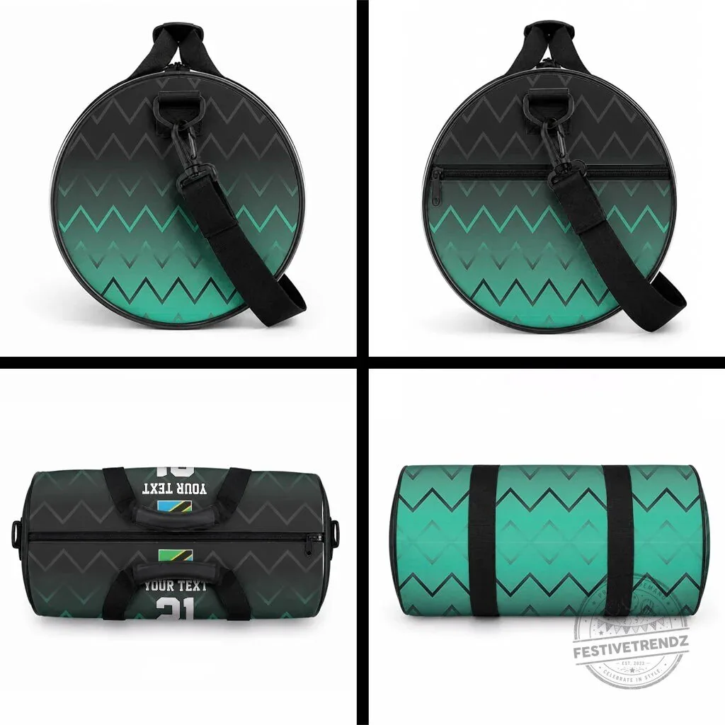 Tanzania Flag Personalized Football Fan Travel Duffel Bag 7 Tanzania Flag Personalized Football Fan Travel Duffel Bag