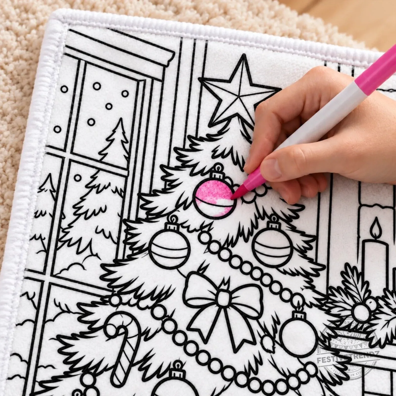 Personalized Christmas Coloring Blanket for The Smith Family, Holiday Doodle Gift 7 Personalized Christmas Coloring Blanket for The Smith Family, Holiday Doodle Gift