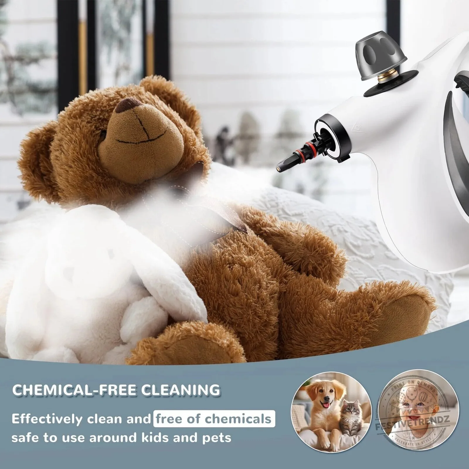 Handheld Pressurized Steam Cleaner Kit with 11 Accessories for Home Cleaning 9 Handheld Pressurized Steam Cleaner Kit with 11 Accessories for Home Cleaning