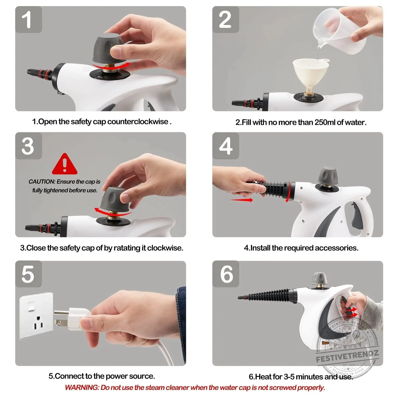 Handheld Pressurized Steam Cleaner Kit with 11 Accessories for Home Cleaning 12 Handheld Pressurized Steam Cleaner Kit with 11 Accessories for Home Cleaning