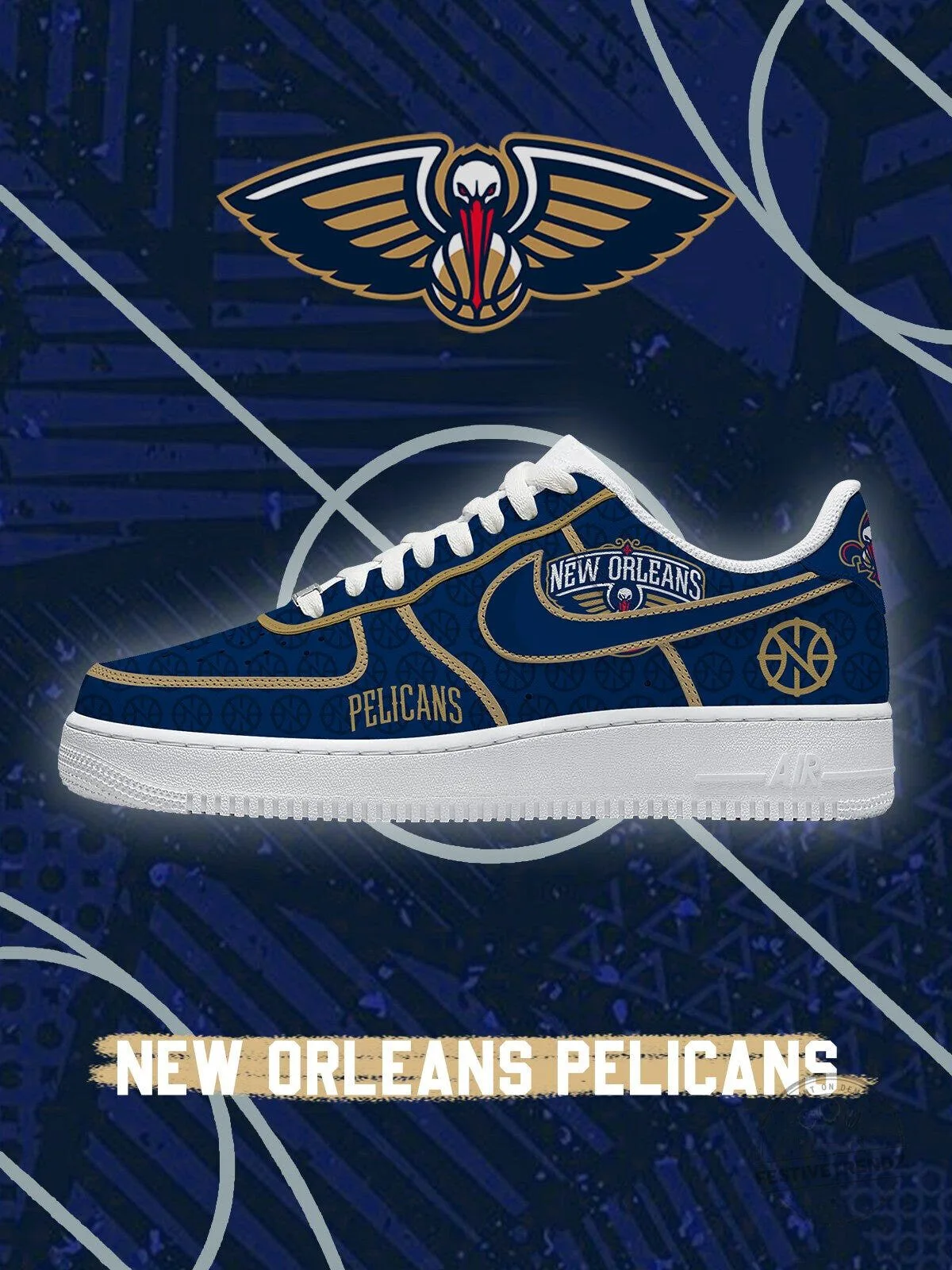 New Orleans Pelicans Basketball Team Logo Custom Designed Sneakers Shoes