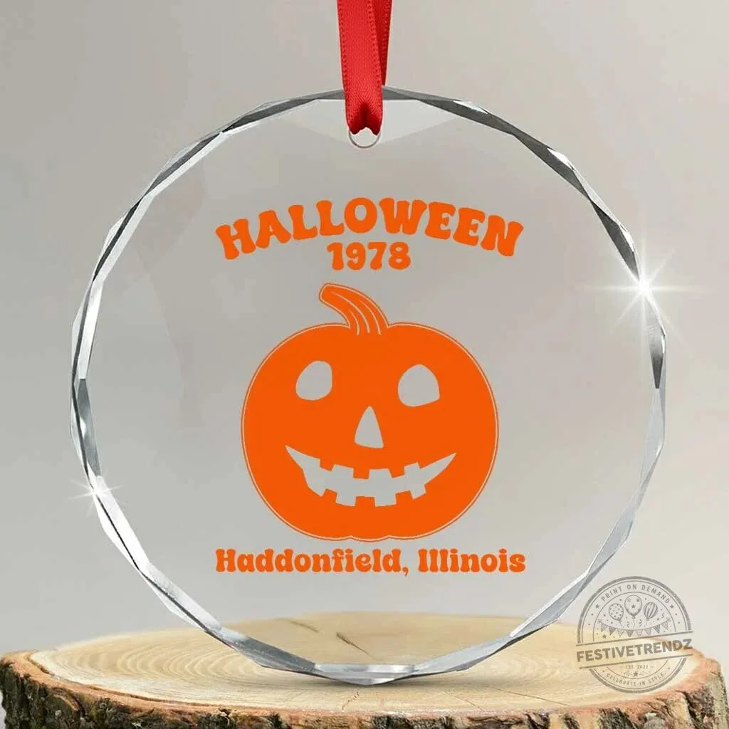 Halloween 1978 Haddonfield Illinois Jack O'Lantern Crystal Ornament