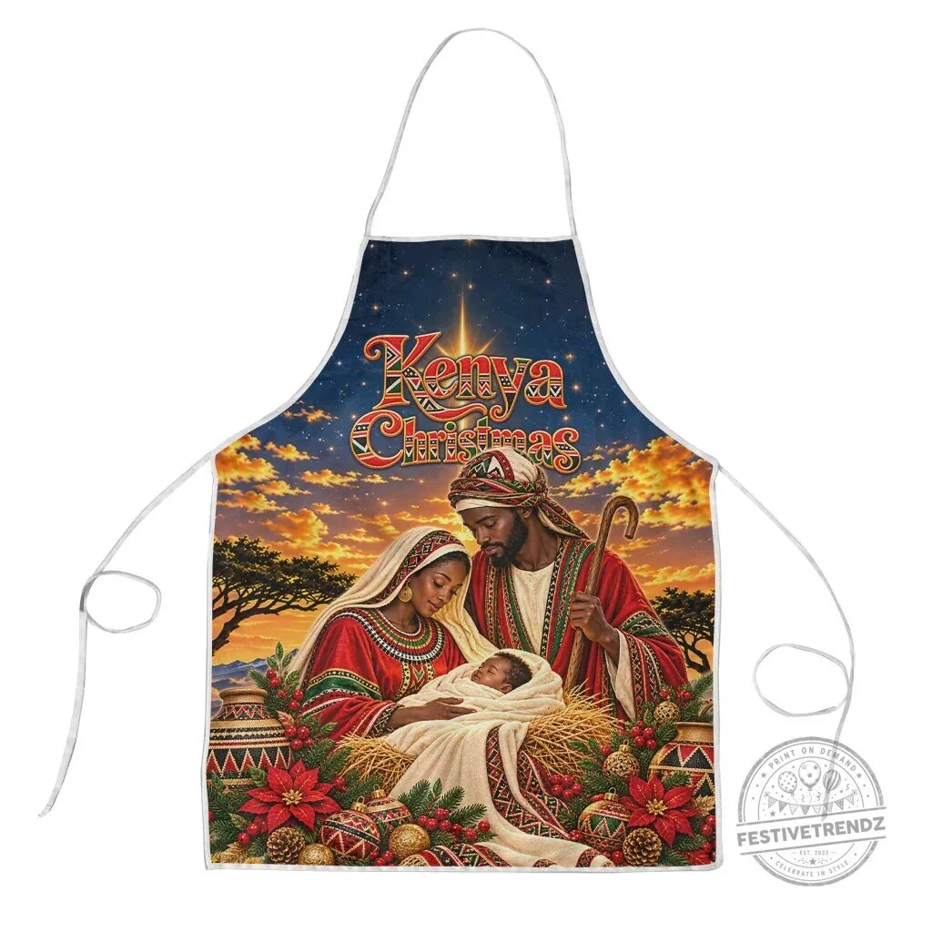 Kenya Christmas African Holy Family Nativity Scene Apron