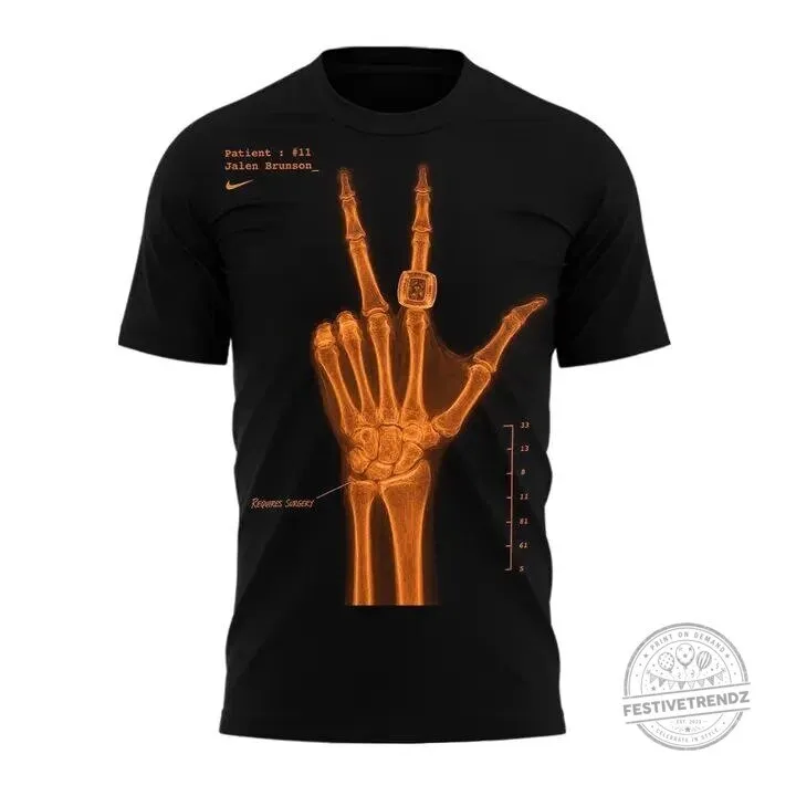 Jalen Brunson X-Ray Hand Basketball Player Black T-Shirt 4 Jalen Brunson X-Ray Hand Basketball Player Black T-Shirt